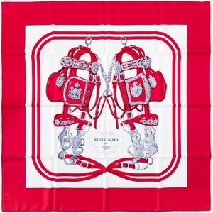 NWT Hermes Scarf "Brides de Gala" in Red/White